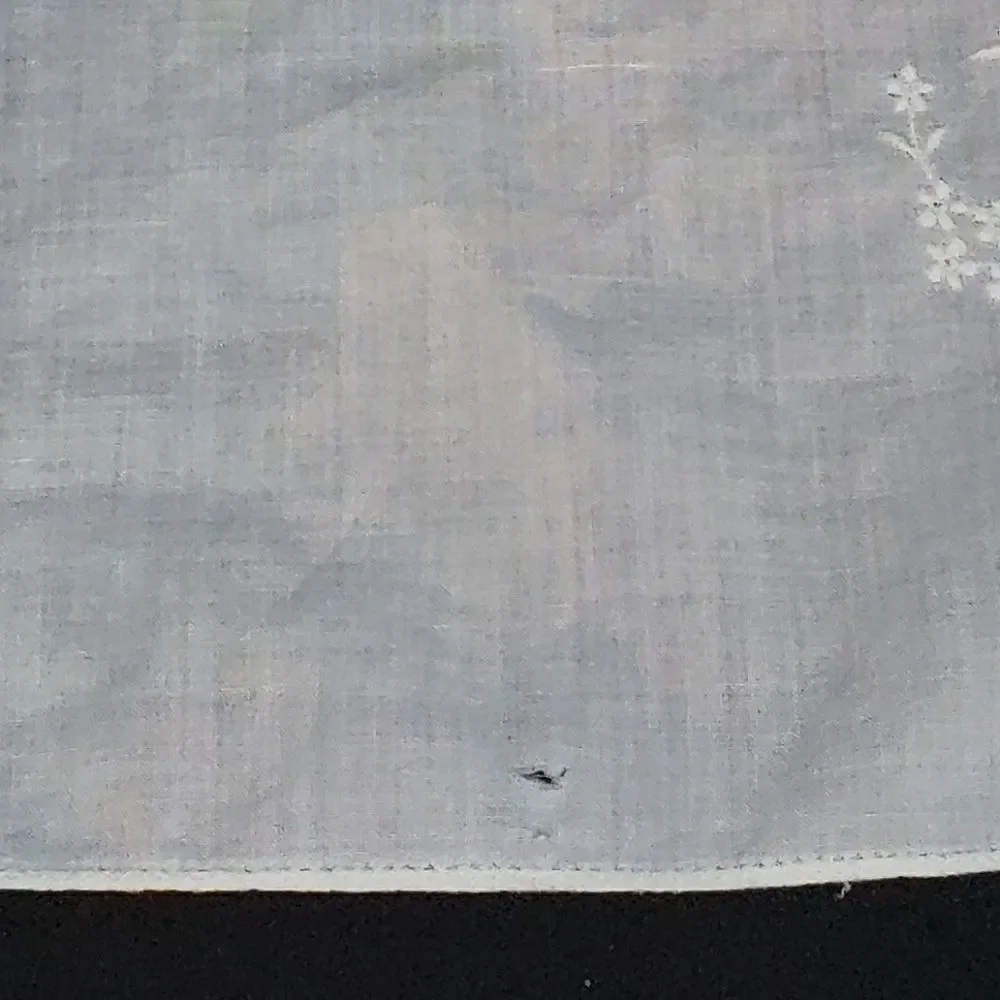 Vintage White Rose Handkerchief